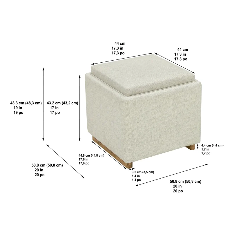 THOMASVILLE - Petit Pouf de Rangement en Tissu