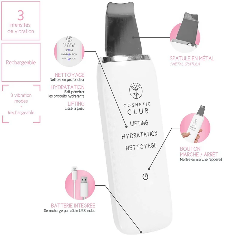 Spatule de nettoyage visage ultrasons