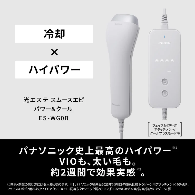 Panasonic Hair Removal Device Smooth Epilator Power and Cool ES-WG0B-H Gray