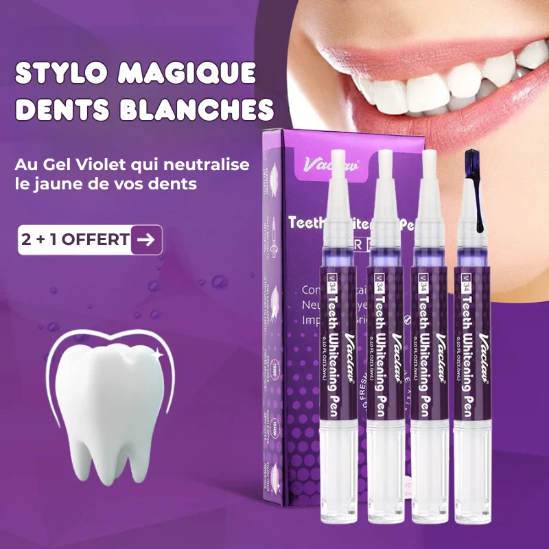 Stylo Magique Dents Blanches au Gel Violet - 2 ACHETÉS = 1 OFFERT