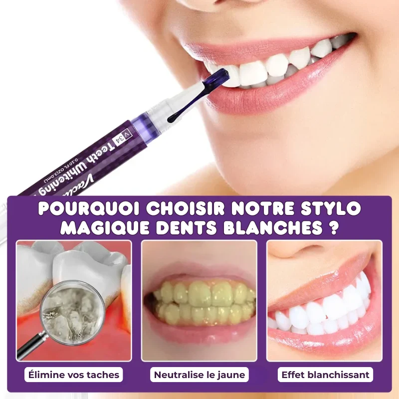 Stylo Magique Dents Blanches au Gel Violet - 2 ACHETÉS = 1 OFFERT