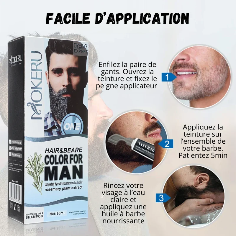 Kit Teinture Semi-Permanente pour Barbe
