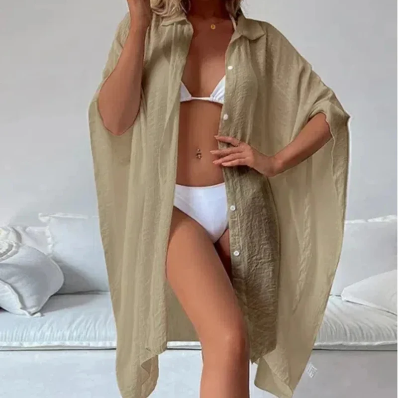Robe Chemise de Plage Ample & Légère - Cover-Up Maillot de Bain
