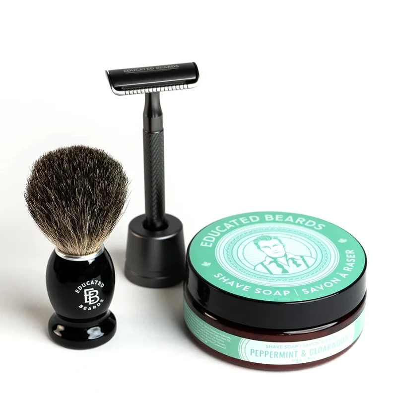 Ensemble de rasage "Peppermint Cedarwood Shave Kit" - 5 Pièces