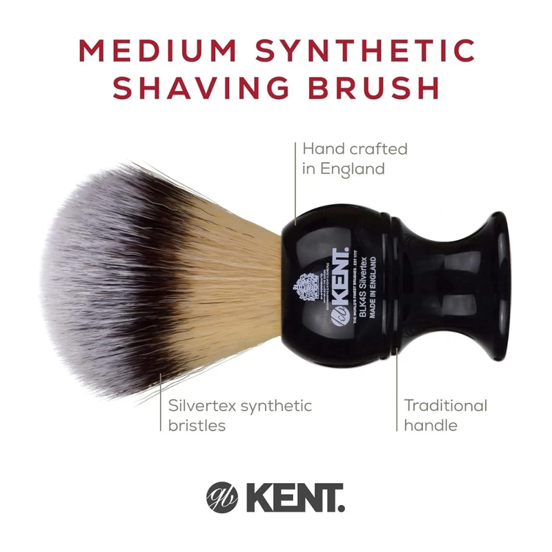 Blaireau de rasage en résine "Medium Synthetic Shaving Brush" - Medium (22mm/0.87") - BLK4S