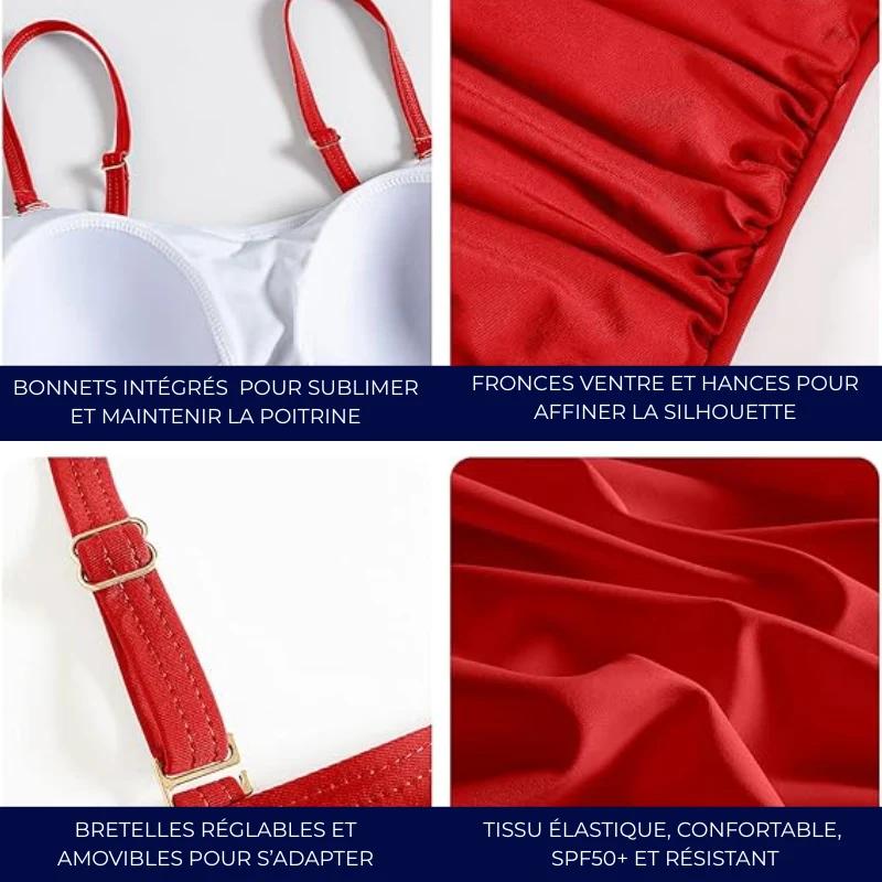 Maillot de Bain Débardeur à Bretelles Amovibles et Réglables