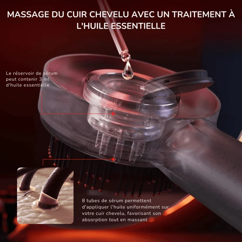 Peigne Thérapeutique Infrarouge Multifonctionnel - Massage du Cuir Chevelu