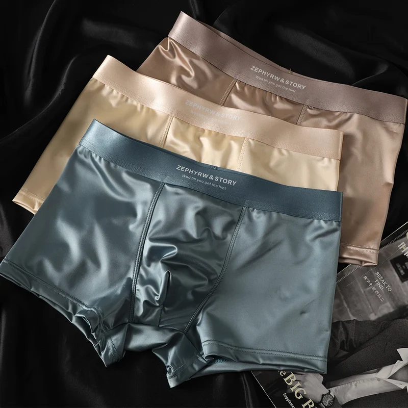 Lot de 3 Boxers en Soie glacée Doux & Respirants