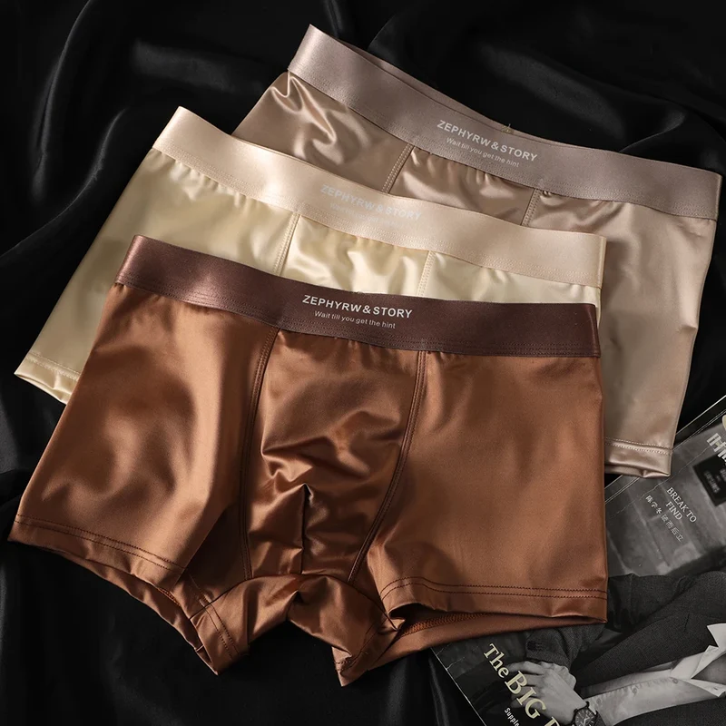 Lot de 3 Boxers en Soie glacée Doux & Respirants