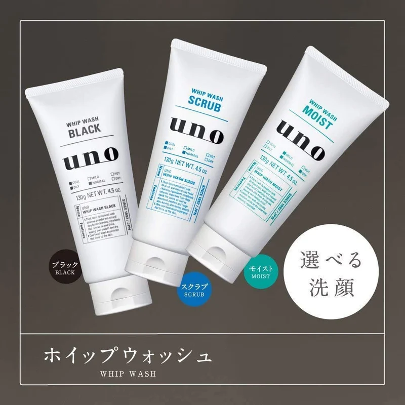 Uno Whip Wash Moist 130G – Gentle Foaming Cleanser by Uno