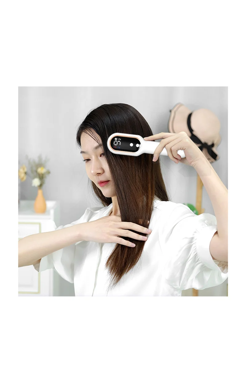 Peigne LED massant - Cheveux - Blanc