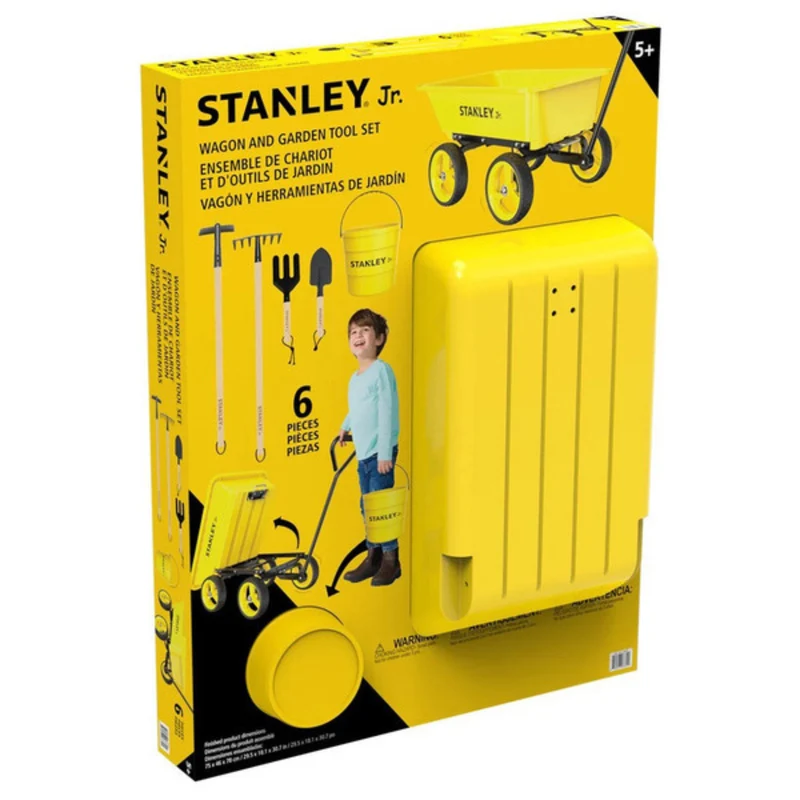 STANLEY JR. - Ensemble de Chariot et d'Outils de Jardin *Boite Ouverte*