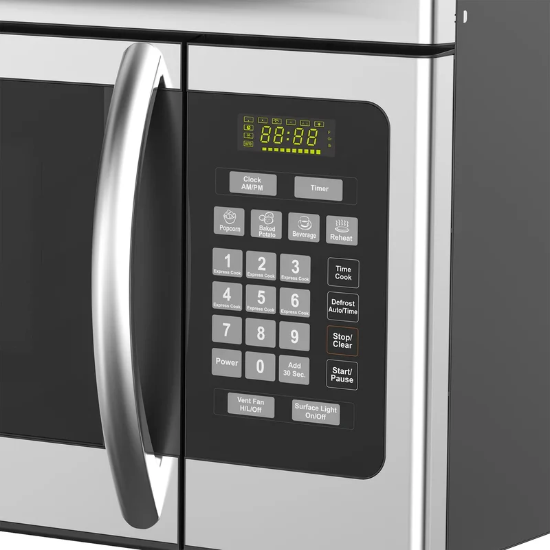 ELEMENT - Four à Micro-Ondes à Hotte Intégrée de 1000 Watts en Acier Inoxydable *Boite Ouverte*