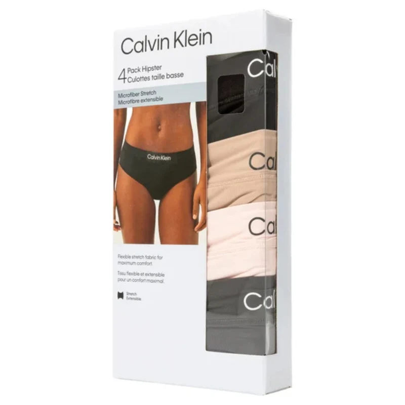 CALVIN KLEIN - Paquet de 4 Culottes Taille Basse pour Femme