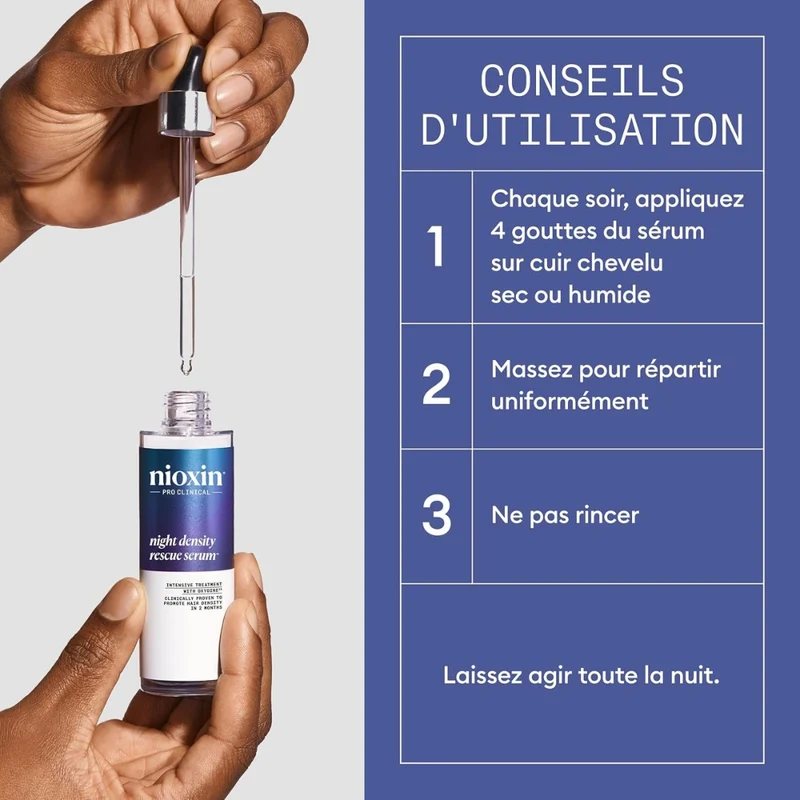 Sérum de nuit densifiant "Night Density Rescue Serum" - Favorise l'augmentation de la densité capillaire en 2 mois (70ml/2.3oz)
