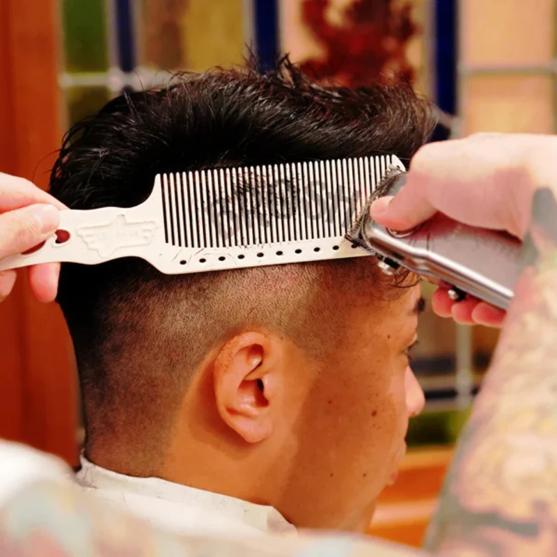 x Y.S.Park - Peigne de tondeuse "YS-s282 Slim Type Flat Top Clipper Comb" (240mm/9.45") - Blanc