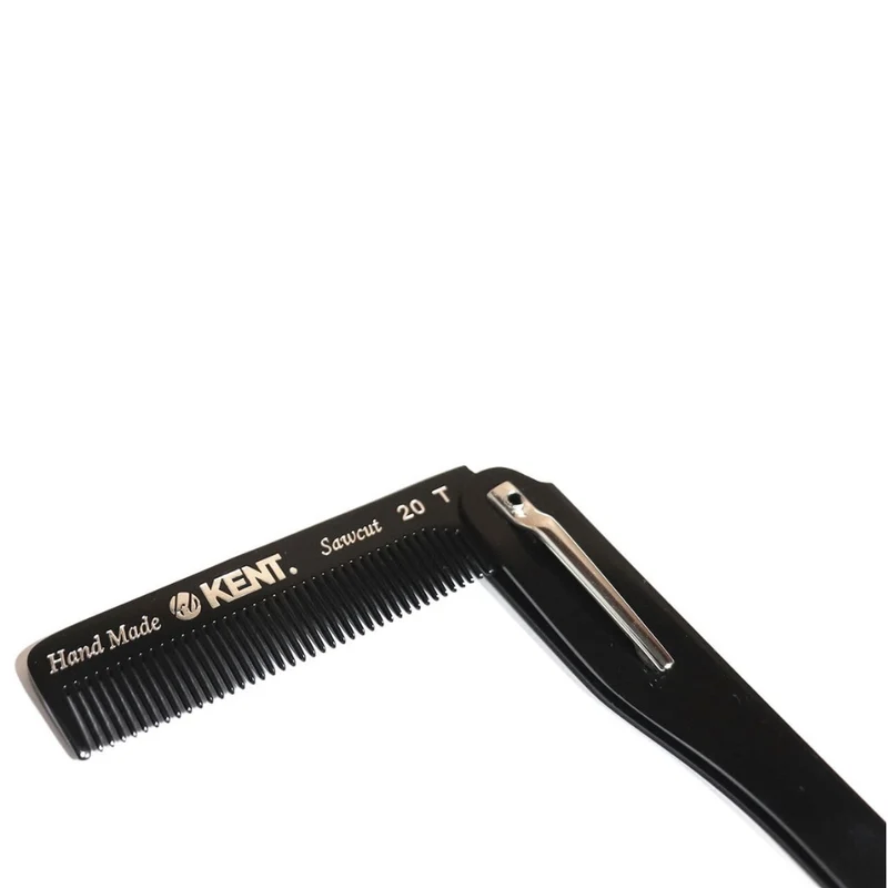 x Kent - Peigne de poche pliable "20TBL Folding Pocket Comb" (170mm/6.69" x 20mm/.78")