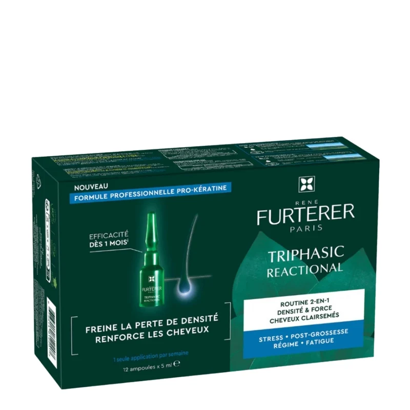 Cure antichute réactionnelle "Triphasic Reactional" ampoules - Stress, régime, fatigue (12x5.0ml/0.16oz)