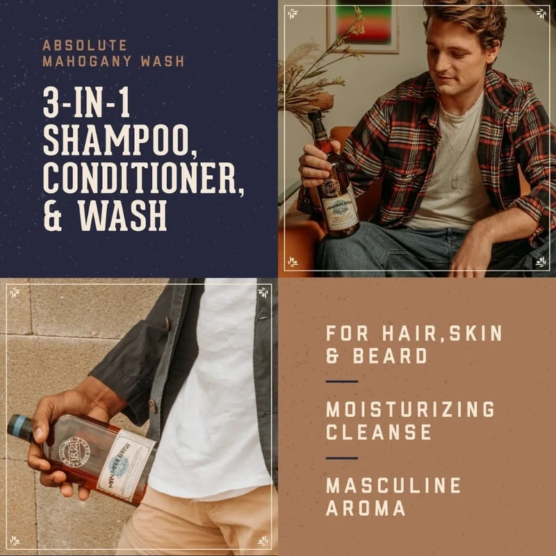 Nettoyant 3 en 1 barbe, cheveux et corps "Absolute Mahogany"