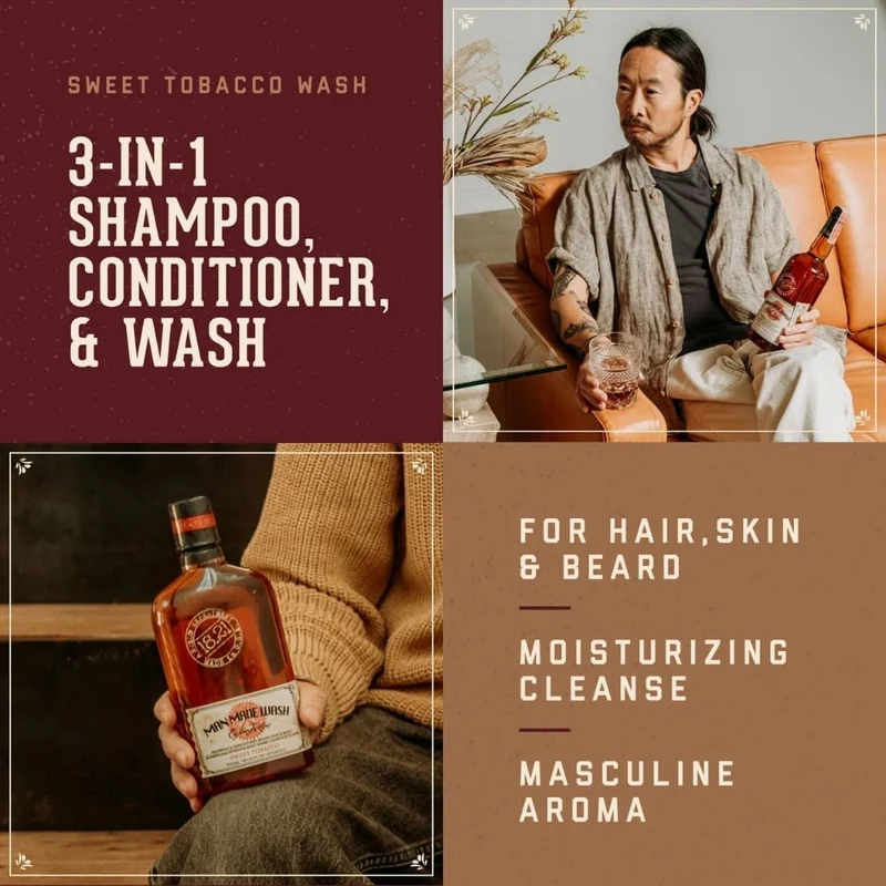 Nettoyant 3 en 1 barbe, cheveux et corps "Sweet Tobacco"