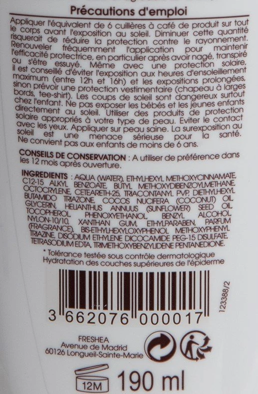 Spray solaire hydratant enfant SPF 50