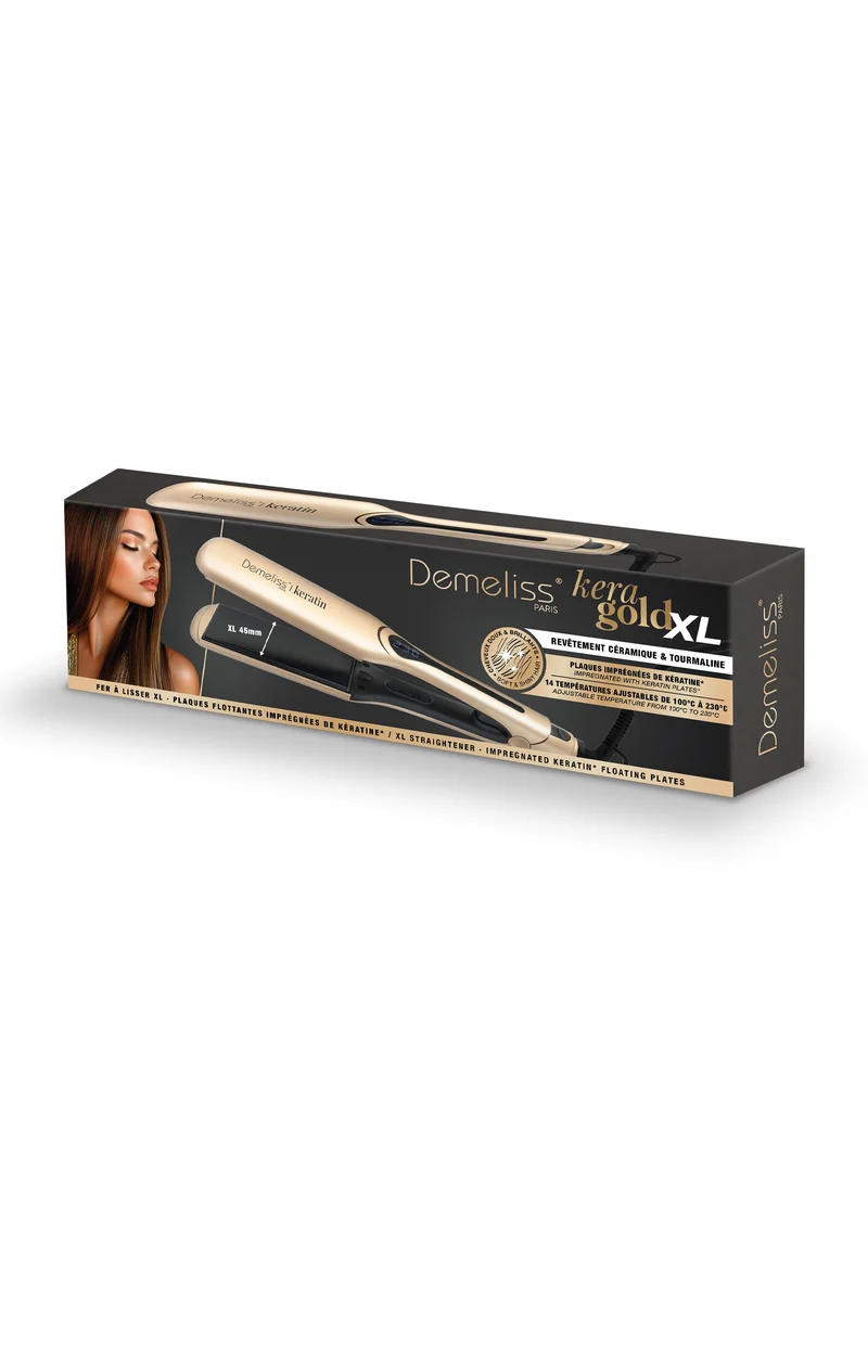 Lisseur professionnel - Plaques XL titanium - 230°C - Doré