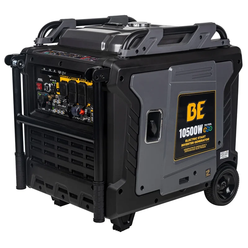 BE POWER EQUIPMENT - Génératrice Onduleur à Démarrage Électrique Tri-Carburant de 10,500 W *Boite Ouverte*