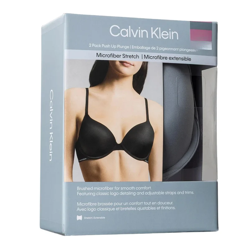 CALVIN KLEIN - Paquet de 2 Soutiens-Gorge Pigeonnant Plongeant