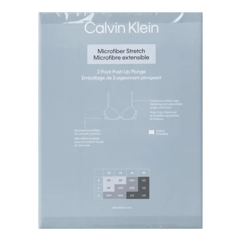 CALVIN KLEIN - Paquet de 2 Soutiens-Gorge Pigeonnant Plongeant