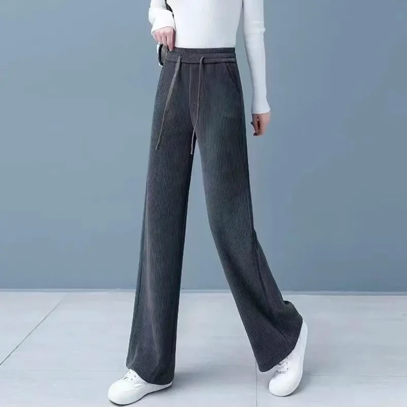Pantalon en velours côtelé ample Femme - Intérieur Polaire
