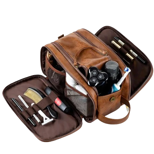 Trousse de toilette Grande Capacité en Simili Cuir - Homme
