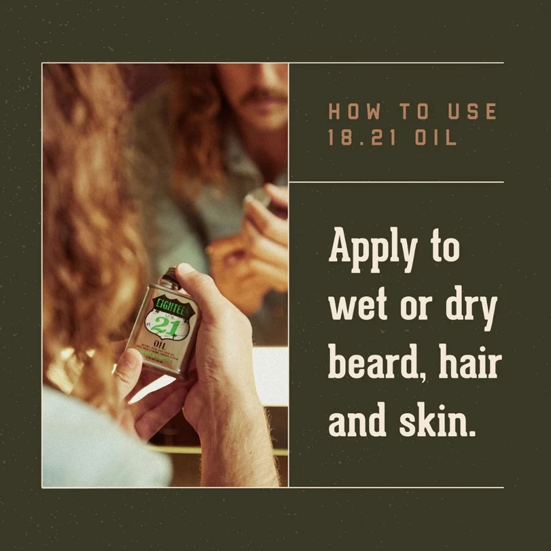 18.21 Man Made - Huile pour la barbe, cheveux et peau "Spiced Vanilla" (60ml/2.0oz)