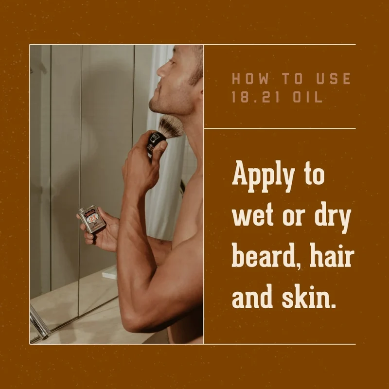 18.21 Man Made - Huile pour la barbe, cheveux et peau "Noble Oud" (60ml/2.0oz)