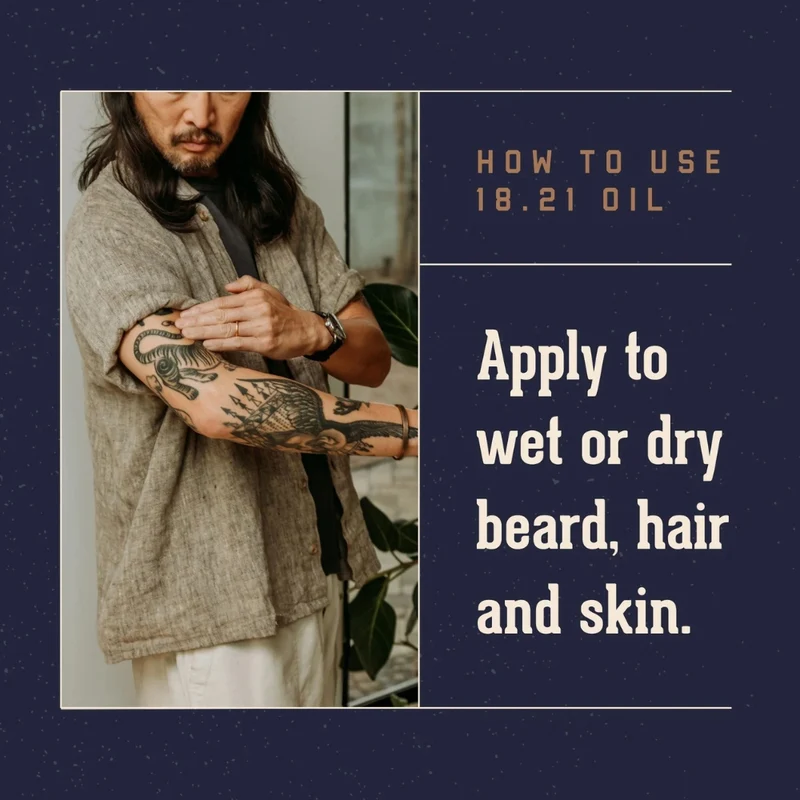 18.21 Man Made - Huile pour la barbe, cheveux et peau "Absolute Mahogany" (60ml/2.0oz)
