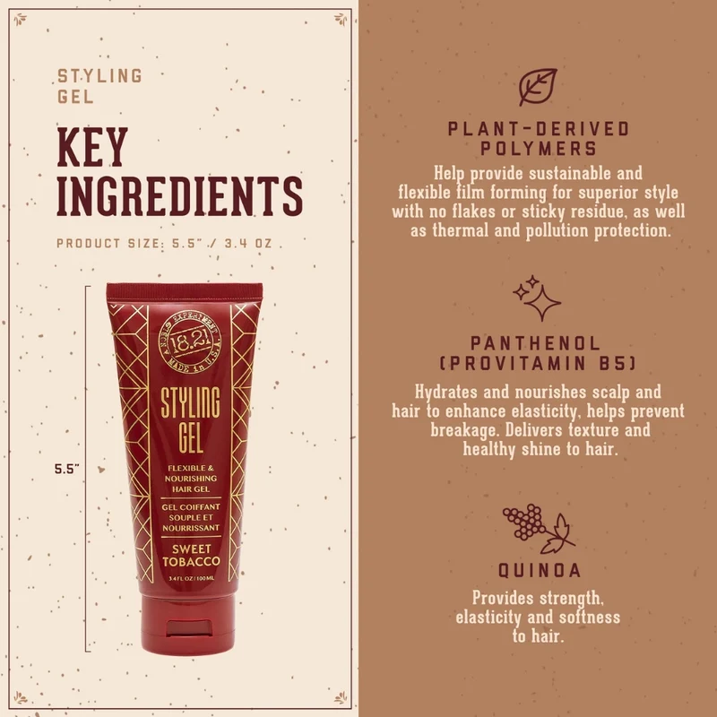 Gel coiffant "Styling Gel Sweet Tobacco" - Souple et nourrissant (100ml/3.4oz)