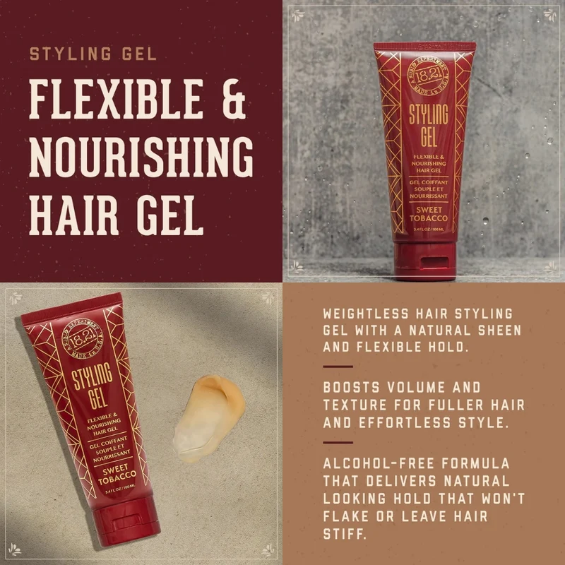 Gel coiffant "Styling Gel Sweet Tobacco" - Souple et nourrissant (100ml/3.4oz)