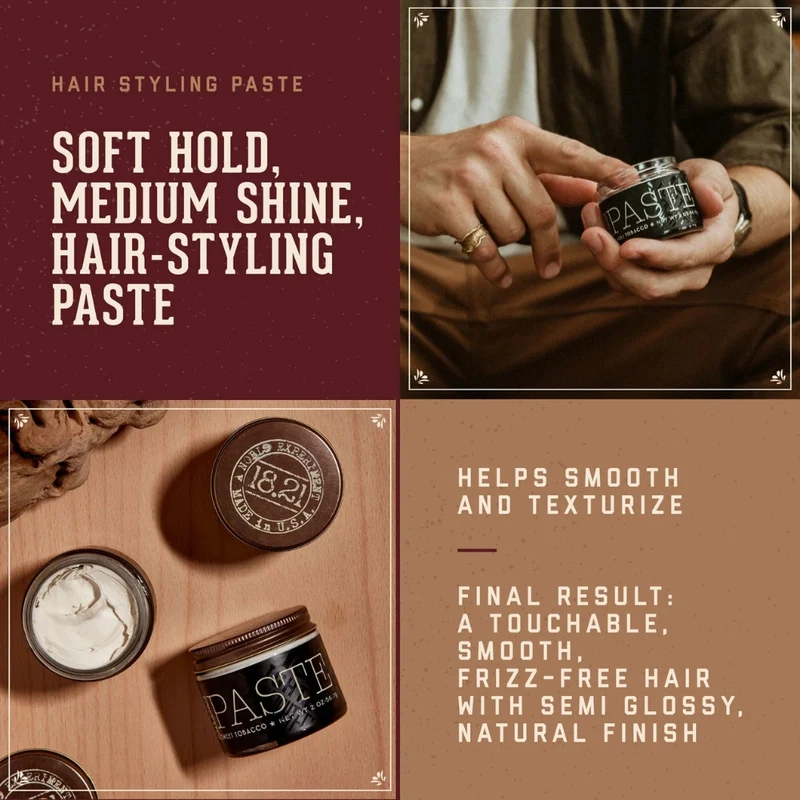 Pâte coiffante "Sweet Tobacco Hair Paste" - Tenue légère, brillance moyenne (56.7g/2.0oz)