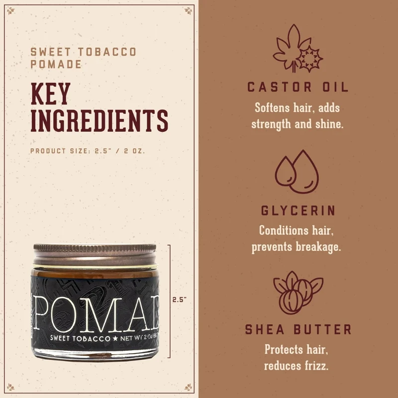 Pommade "Sweet Tobacco Hair Pomade" - Tenue moyenne, brillance élevé (56.7g/2.0oz)