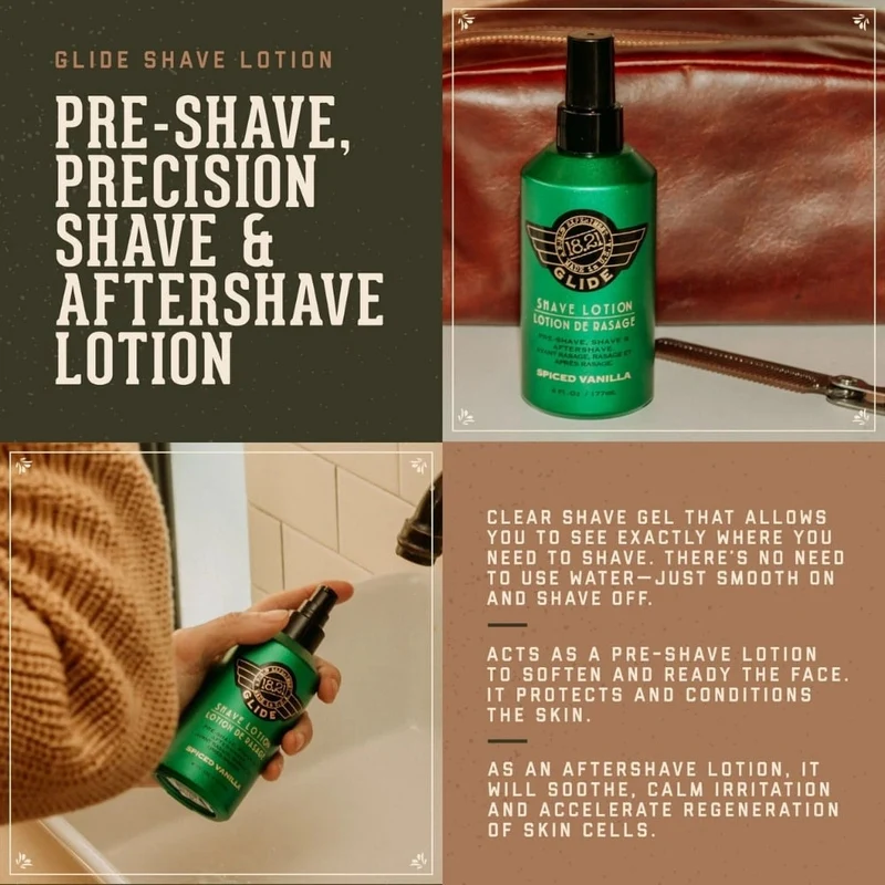 Lotion de rasage, avant rasage, rasage et après rasage "Spiced Vanilla Glide"
