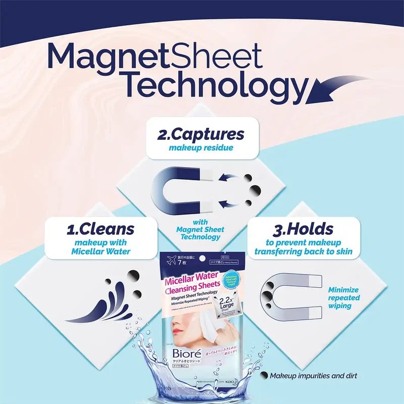 Biore Clear Wipe Sheets 7 Sheets – Gentle and Effective Makeup Remover