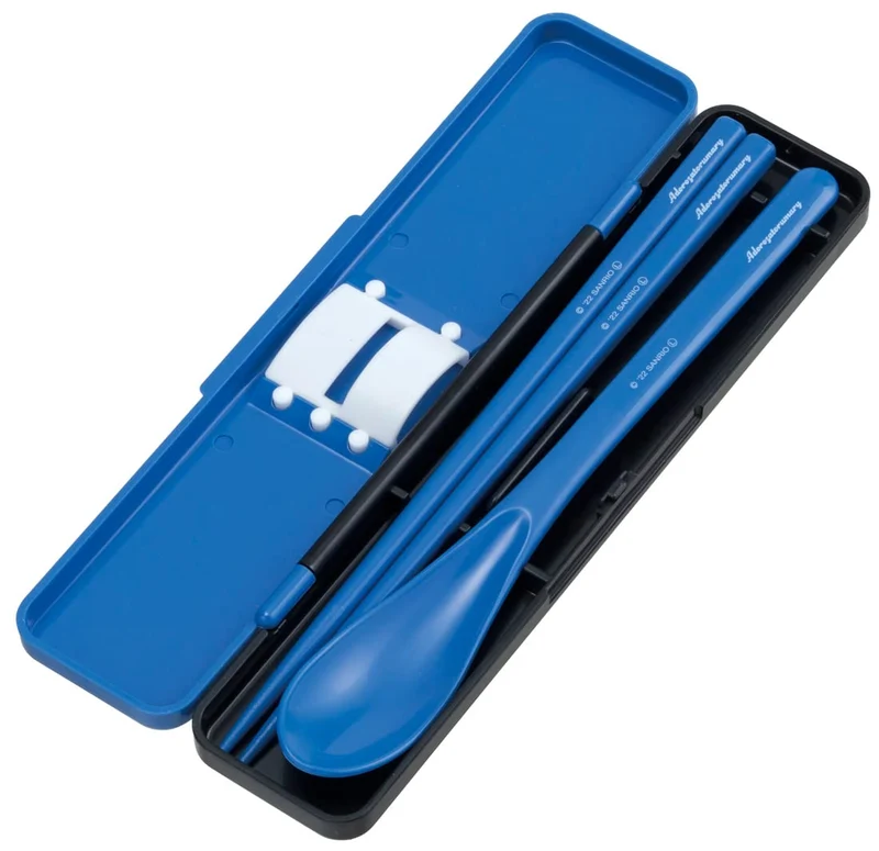 Skater Chopsticks & Spoon Set 18cm Antibacterial Silent Case Japan