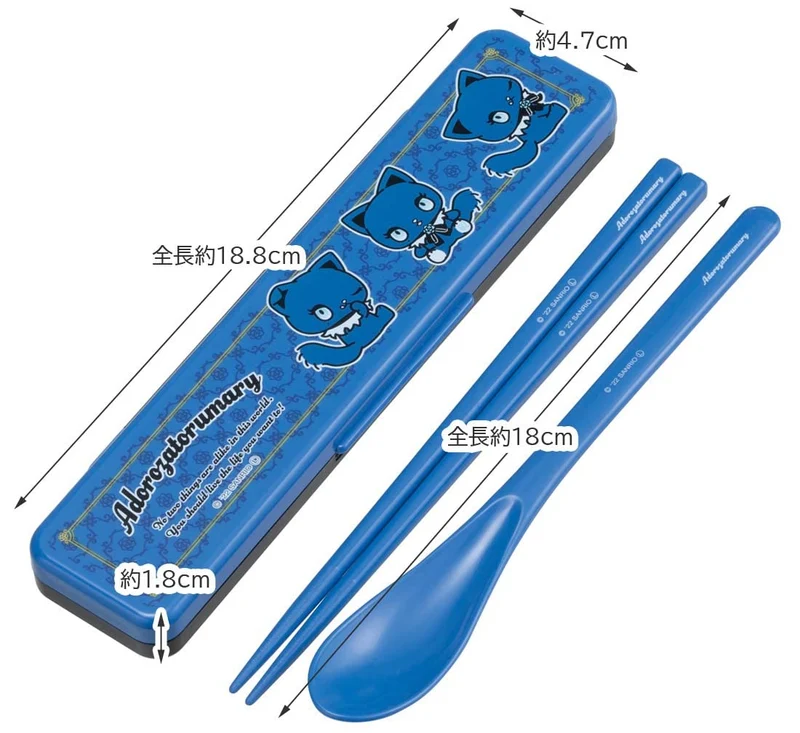Skater Chopsticks & Spoon Set 18cm Antibacterial Silent Case Japan