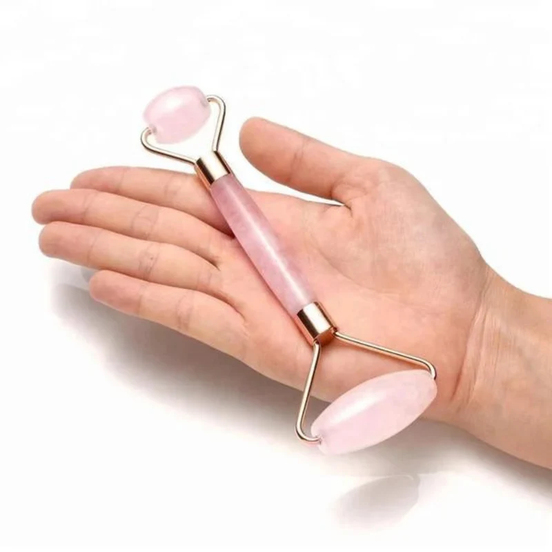 Rouleau Facial en Quartz Rose