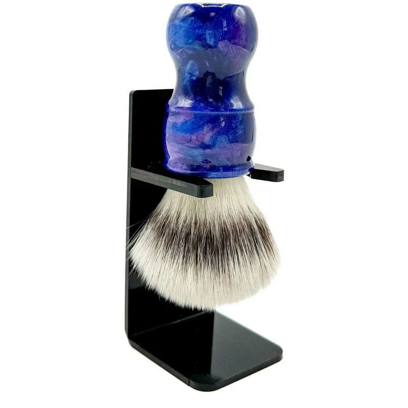 Blaireau avec poils synthétiques premium et manche en résine bleu irisé - Medium (24mm/0.94") - BLSY2