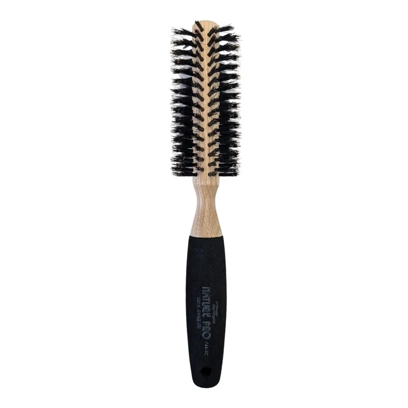 Brosse ronde en poil de sanglier "Nature Pro" recouvert d'éponge