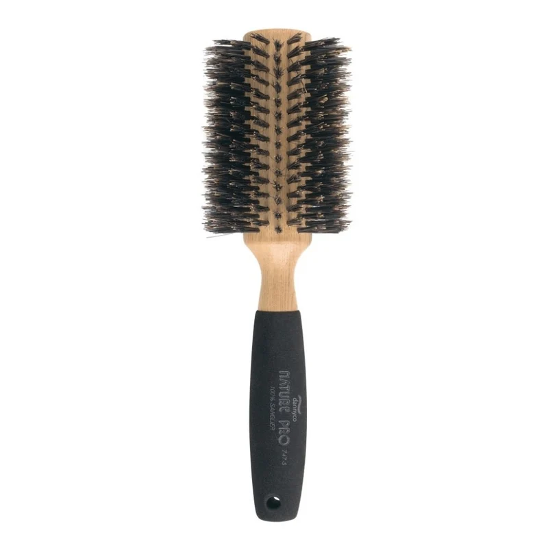 Brosse ronde en poil de sanglier "Nature Pro" recouvert d'éponge