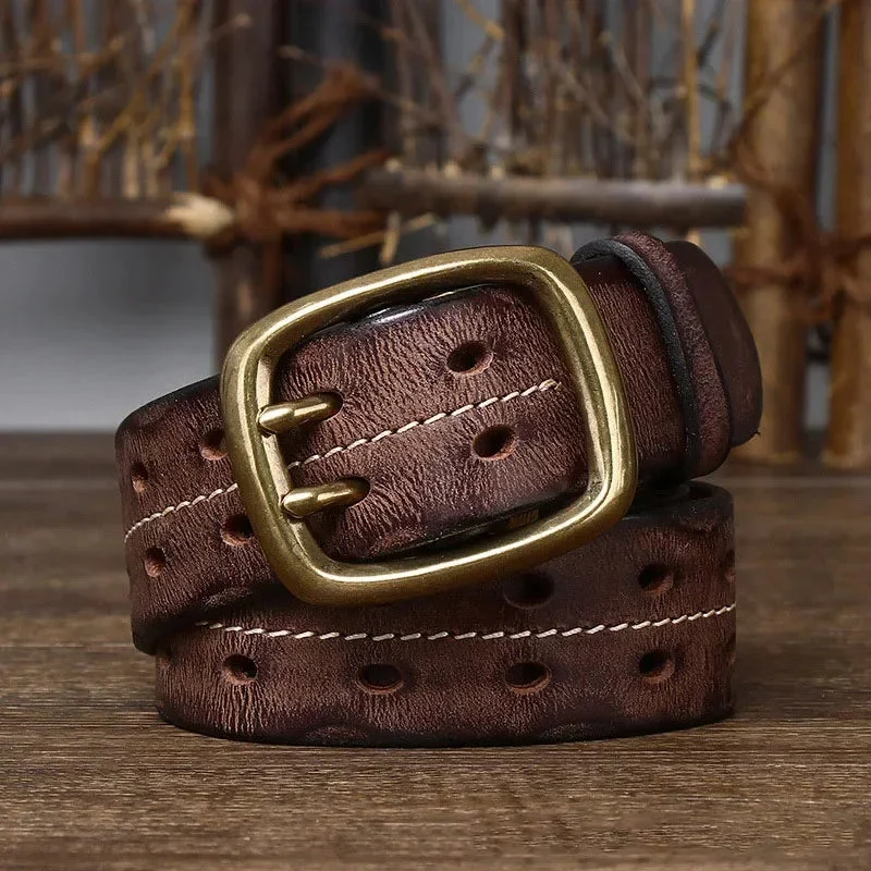 Cintura Uomo | Fibbia Doppia in Ottone