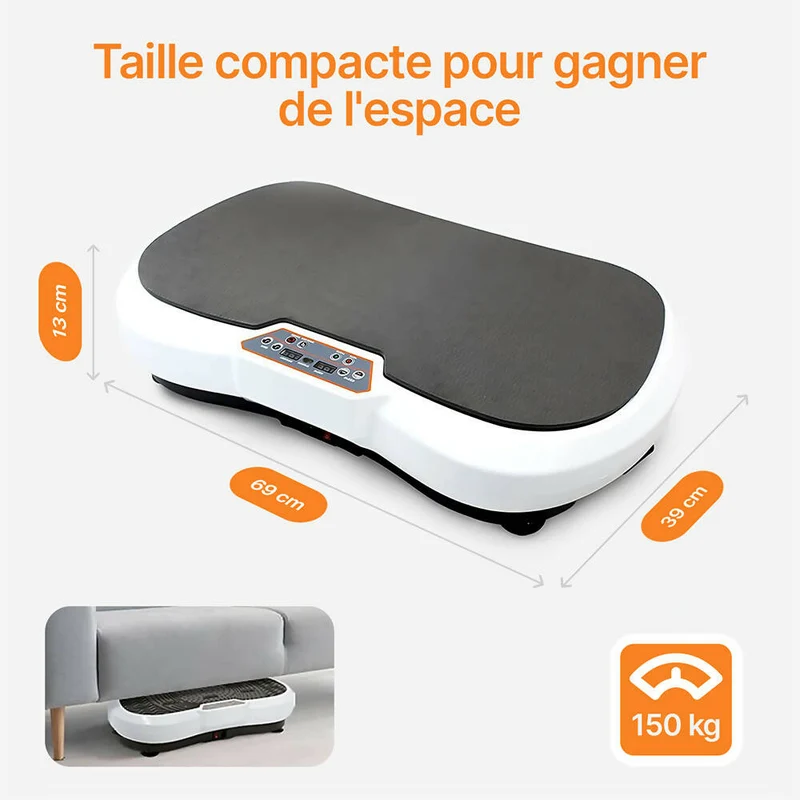 Plateforme vibrante fitness / 180 niveaux d'entraînement / Avec télécommande & 2 bandes de résistance / Perte de graisse et entraînement de fitness à domicile