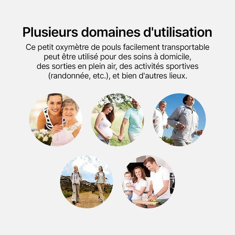 Oxymètre de pouls / Moniteur d'oxygène sanguin / Oxymètre pour doigt / Avec affichage OLED / Professionnel et de haute précision / Idéal pour les familles, les personnes âgées et les hôpitaux