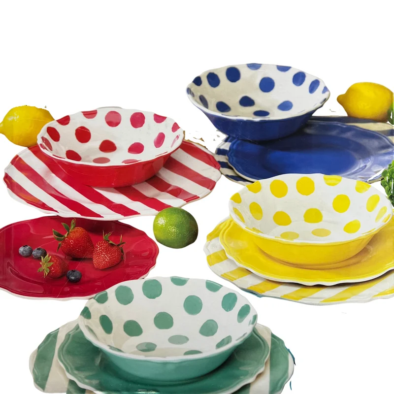Ensemble de Vaisselle de 12 Pièces en Mélamine